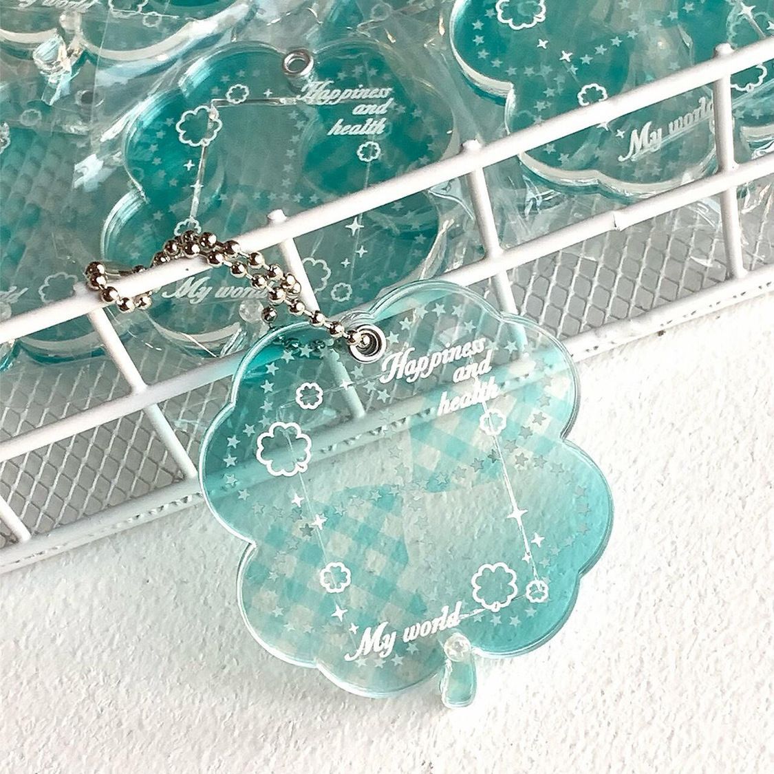 Lucky Four-Leaf Clover Pendant Bag Lanyard Phone Keychain