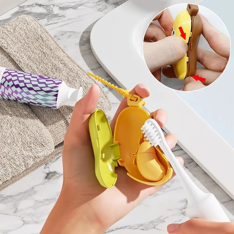 Banana Portable Toothbrush Storage Dust Cover Electric Travel Toothbrush Case Protective Cap With Toothpaste Storage Box For Travel